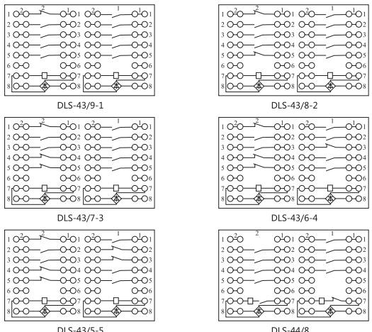 DLS-43/9-1雙位置繼電器內部連接線圖片2 DLS-43/9-1雙位置繼電器內部連接線圖片2