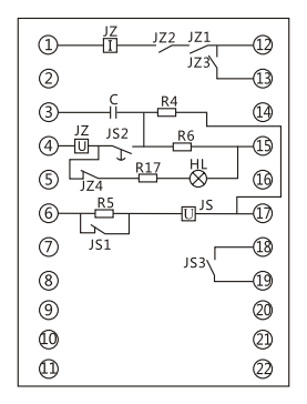 DH-3重合聞裝置內(nèi)部接線 DH-3重合聞裝置內(nèi)部接線