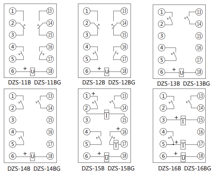 DZS-16B延時(shí)中間繼電器內(nèi)部接線圖及外引接線圖 DZS-16B延時(shí)中間繼電器內(nèi)部接線圖及外引接線圖